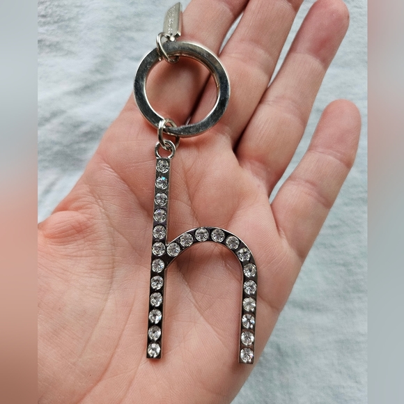 Bombay Duck Pave "h" Initial Bling Keychain, Clear Rhinestones, Silver, NWOT - Picture 3 of 7